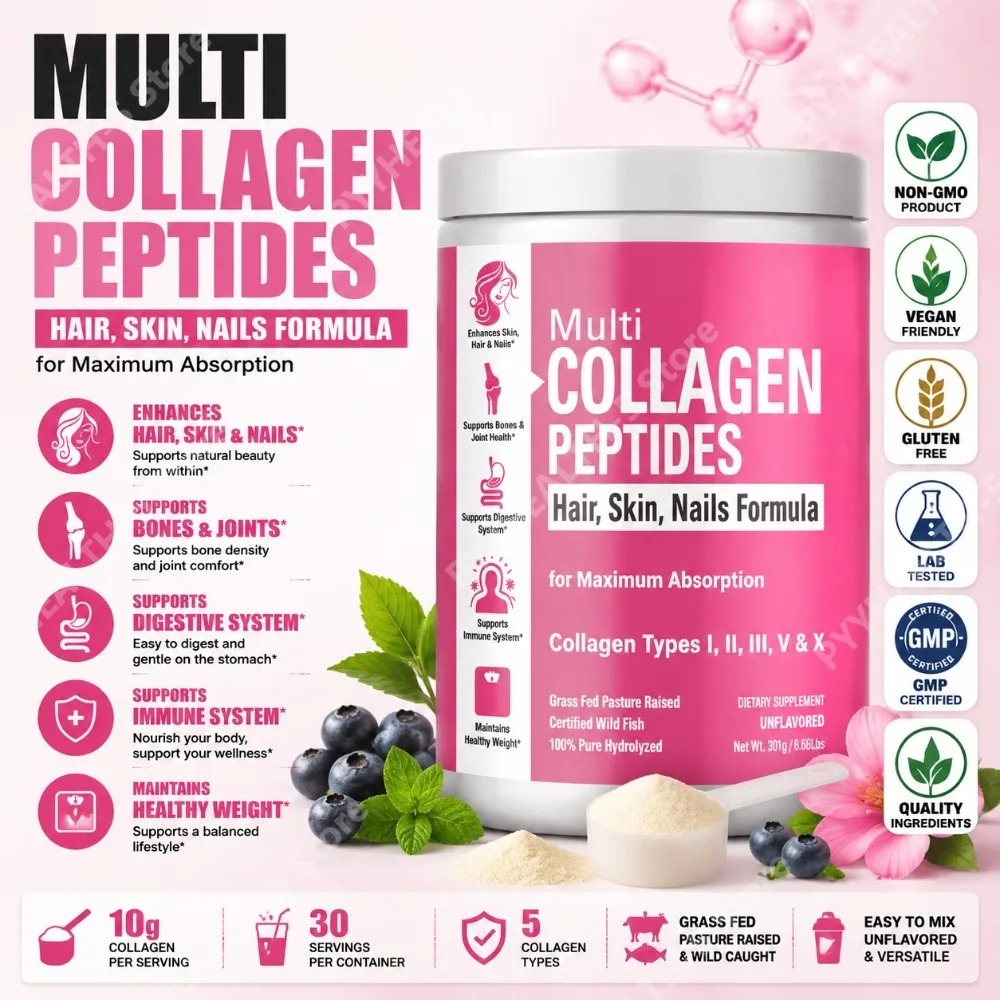 Collagen Peptide Powder - Hydrolyzowany Proszek Multi Kolagenowy z Typami