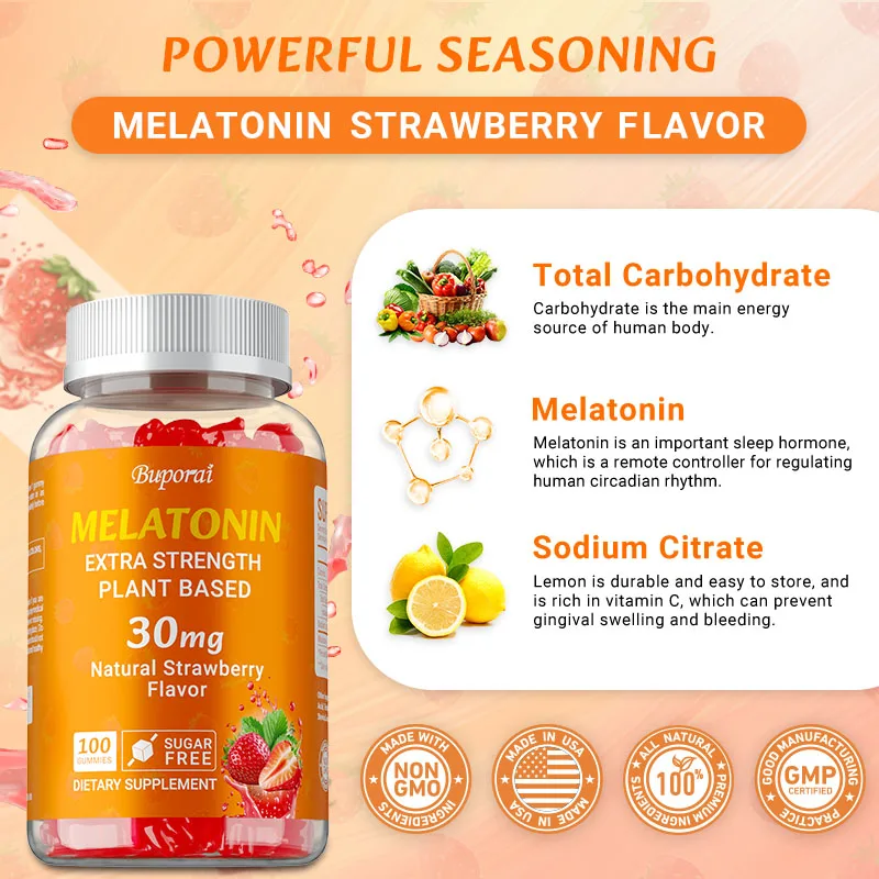 Melatonin Sleep Gummy - Melatonina 30mg - Uspokaja umysł, redukuje
