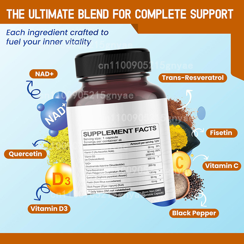 Suplement 900mg NAD+: Nikotyna – Resveratrol Capsule Anti Aging recenzja i cena